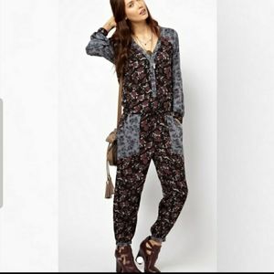 Free People floral rayon jumpsuit